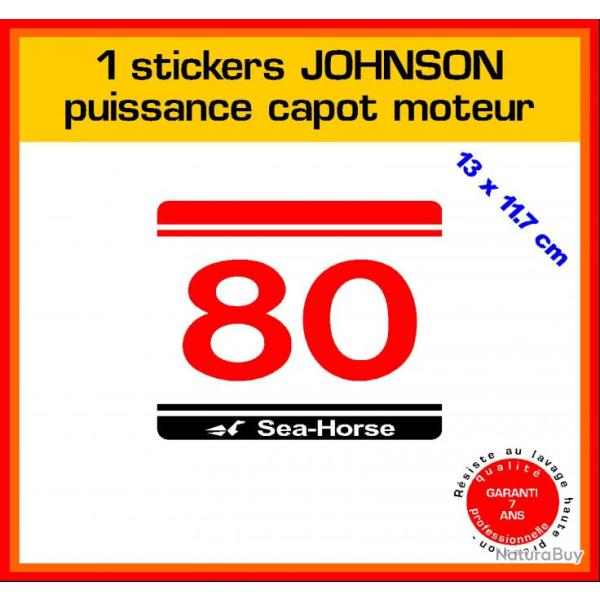 1 sticker JOHNSON puissance moteur 80 cv srie 5 hors bord bateau barque pche