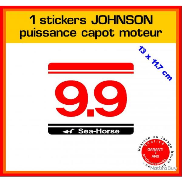1 sticker JOHNSON puissance moteur 9.9 cv srie 5 hors bord bateau barque pche