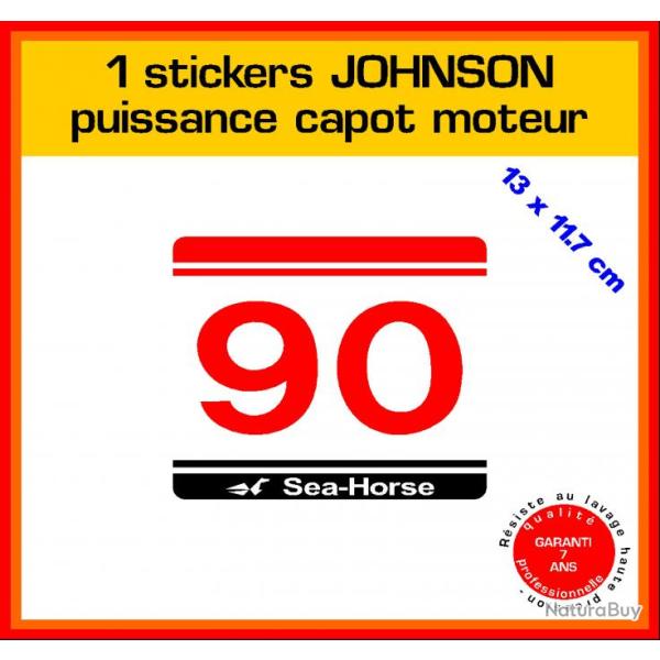 1 sticker JOHNSON puissance moteur 90 cv srie 5 hors bord bateau barque pche