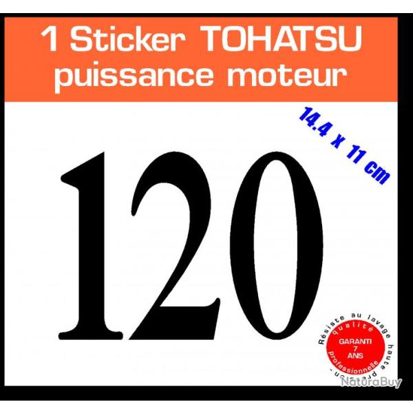1 sticker TOHATSU puissance 120 cv srie 3 capot moteur hors bord bateau barque