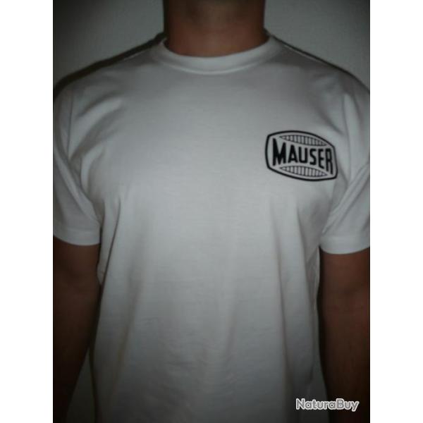 T SHIRT blanc MAUSER Original tailles XL XXL ( tar tir stand tee FUSIL PISTOLET 98K G98 C96 C 96
