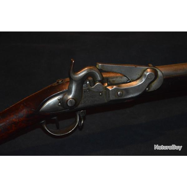 RARE FUSIL DE VOLTIGEUR Mle 1822 MODIFIE EN 1834 A PERCUSSION AU SYSTEME CHAROY-AMORCOIR A CAPSULE