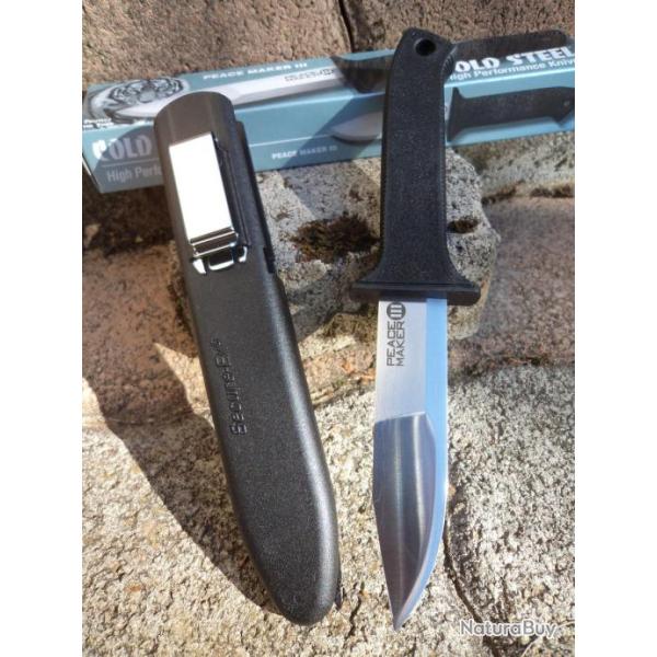 Lot de 3 Couteaux Cold Steel Peace Maker III Acier German 4116 Manche polypropylene CS20PBS