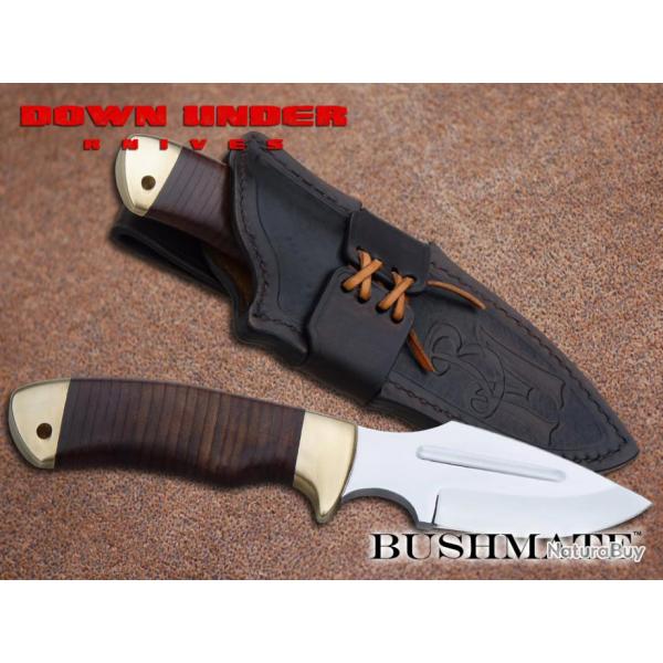 Couteau Bowie Down Under Knives Bushmate Acier 440C Manche Cuir Etui Cuir DUKBM