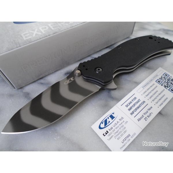 Couteau ZERO TOLERANCE Tiger Ouverture Assist�e Acier S30V Manche G-10 ZT Made In USA ZT0350TS