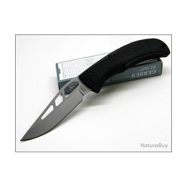 Couteau Gerber E-Z Out Plain Acier Carbone/inox Manche Zytel Made In USA G6701
