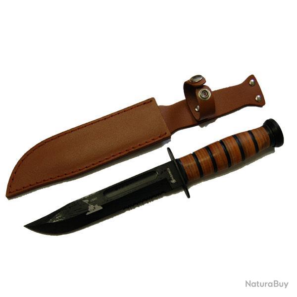 Poignard de SURVIE  USMC  de 30.5 cm avec tui Cuir pour Ceinture