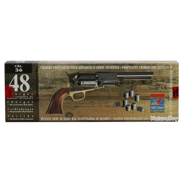 munitions avec Charges de poudre noire Cal. 36 ** X 48   pour armes  poudre noir