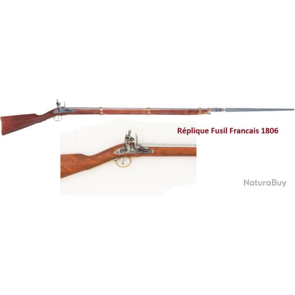 R�plique  Fusil francai  1806 avec baionette Crosse Bois