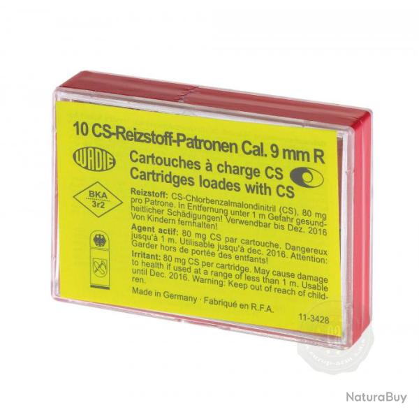 Dfense avec Boite de 10 Cartouches de Dfense Cal. 9 mm  GAZ  CS  pour  REVOLVER