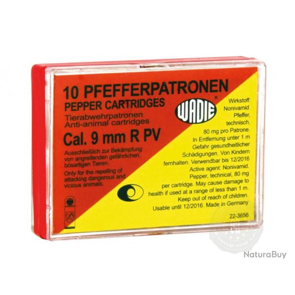 Munitions en Boite de 10 Cartouches de D�fense Cal. 9 mm 380 au POIVRE  pour  REVOLVER