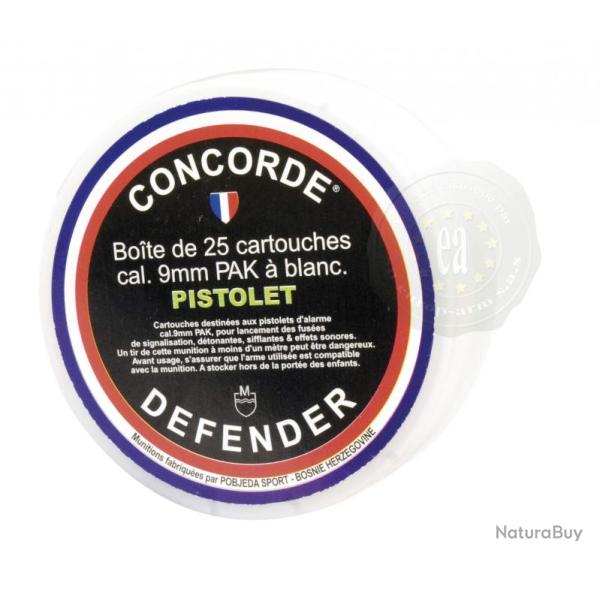 D�fense avec Boite de 25 Cartouches de D�fense Cal. 9 mm PAK � Blanc  PISTOLET