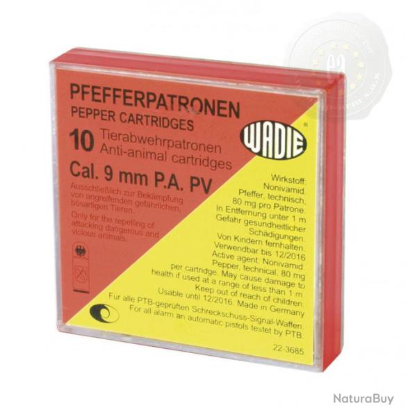 Accessoire de d�fense avec Boite de 10 Cartouches de D�fense Cal. 9 mm au POIVRE pour  PISTOLET