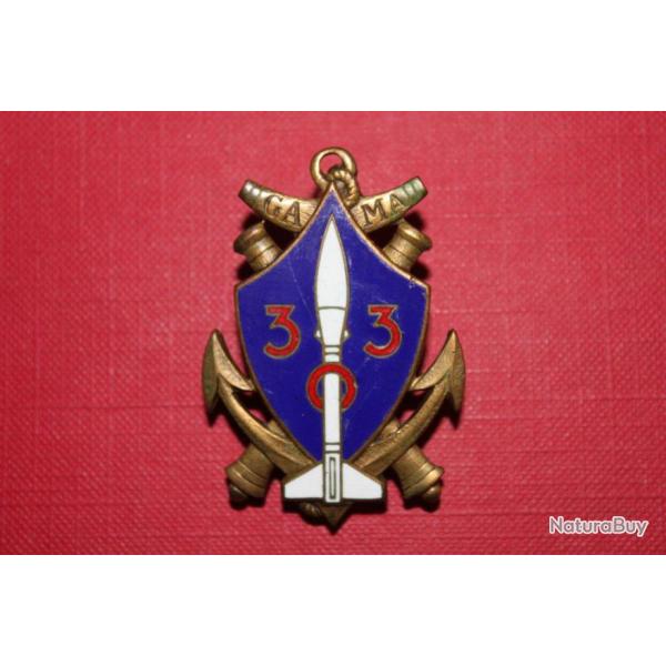 INSIGNE 303 GAMA (GROUPEMENT ARTILLERIE MARINE) 1970