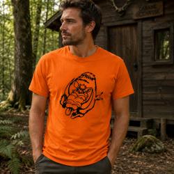 Tee-shirt orange marquage sanglier