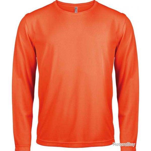 T-shirt � sechage rapide homme orange fluo