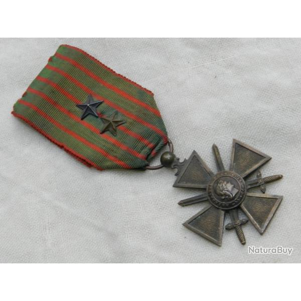 CROIX de  GUERRE 1914-17  + 2 CITATIONS   -  voir .........