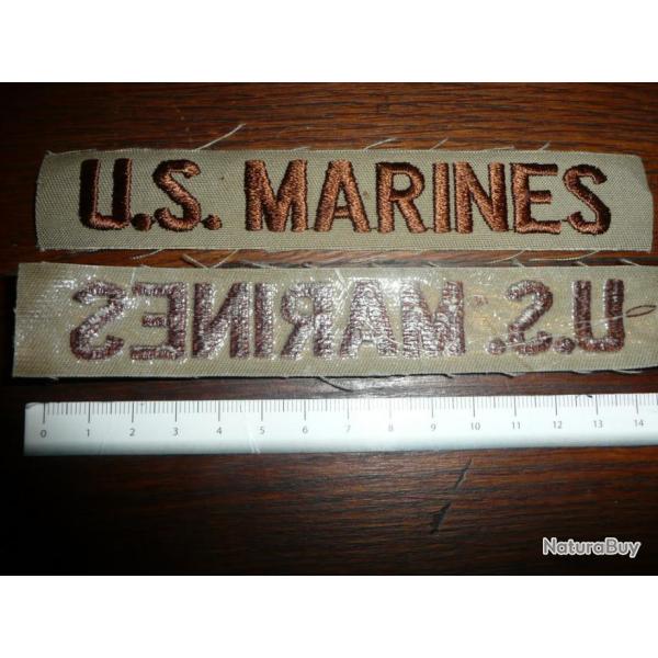 PATCH INSIGNE ORIGINAL US MARINES ( POST WAR  marron