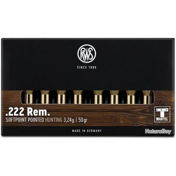 Balles De Chasse RWS T Mantel Calibre 222