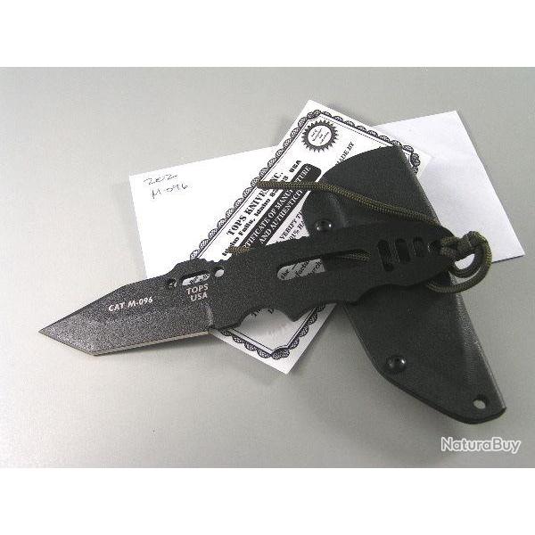 Couteau Tops Covert Anti-Terrorism Lame Acier Carbone 1095 Tops Knives Made In USA TP202