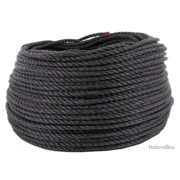 CABLE  CORDE DRISSE POLYPRO 6MM - 100M (PP NOIR)