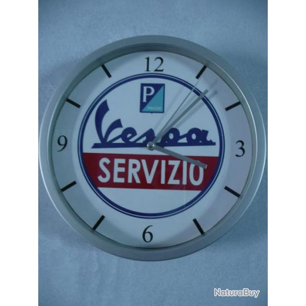 VESPA SERVIZIO pendule murale horloge 20cms ( KDO DKO SCOOTER MOTO ITALIE ITALIA