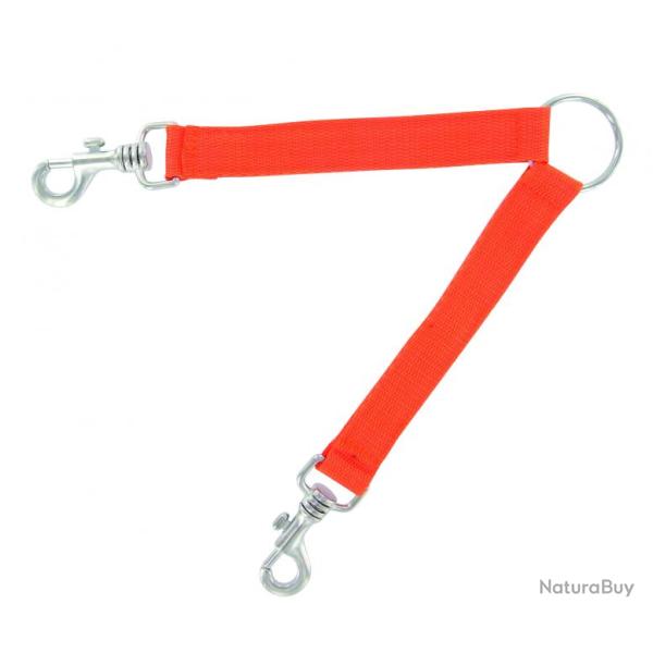 Accouple en Nylon Renfoc� pour 2 chiens Orange