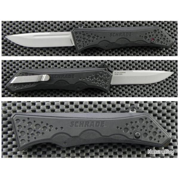 Couteau Schrade Extreme Survival OTF Automatique Lame Acier AUS-8 Manche Alu Brise-Vitres SCHOTF7