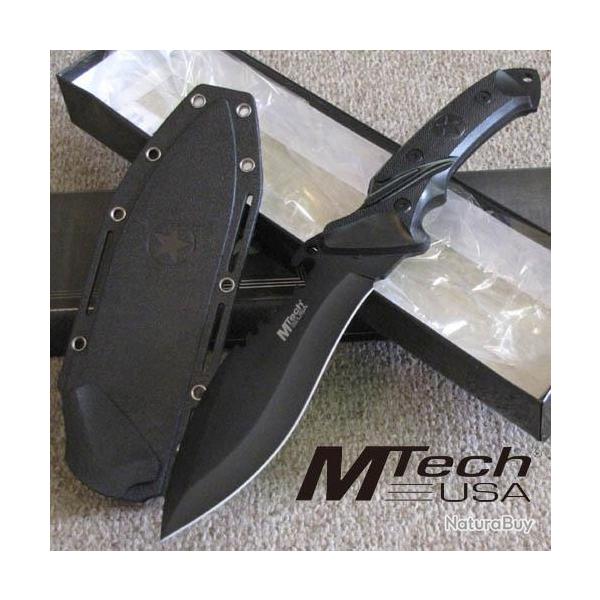 Couteau de Survie Bushcraft Tactical Military Bowie Acier 440 Manche Alu MT2012