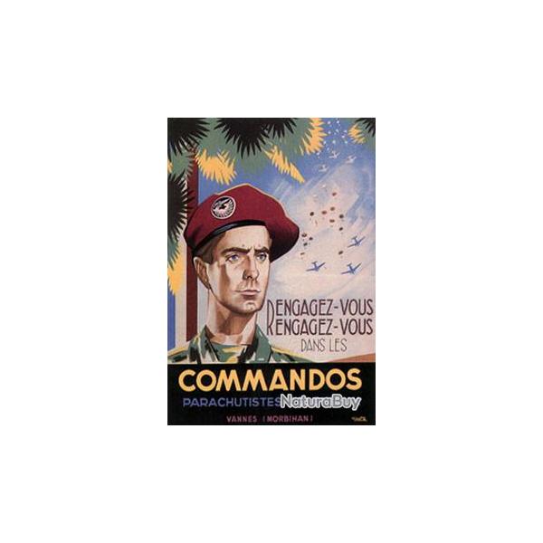 AFFICHE MILITAIRE PARACHUTISTES COLONIAUX 50cm X 70cm 9,90� !!!!!!!!!