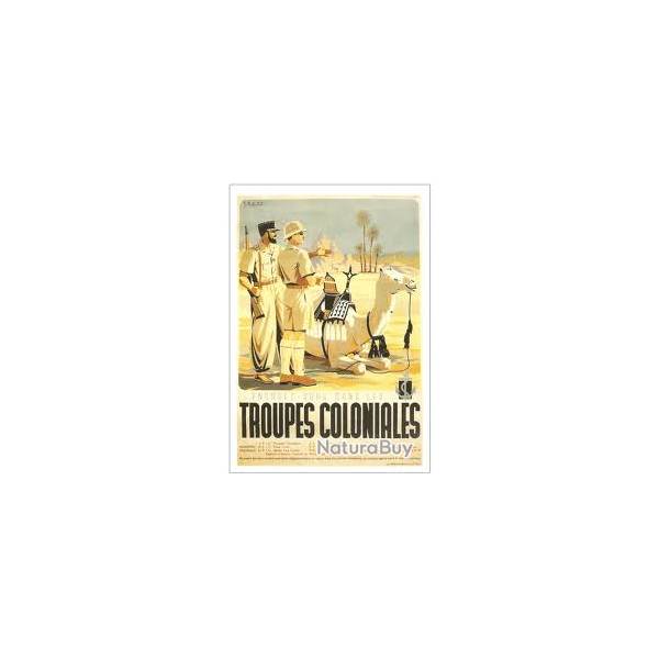 AFFICHE MILITAIRE TROUPES COLONIALES 50cm X 70cm