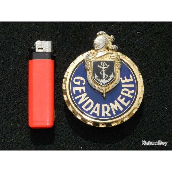 GENDARMERIE MARITIME : RARE ANCIENNE PLAQUE MOTOCYCLISTE