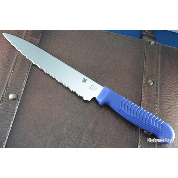 Couteau Spyderco Kitchen Utility Knife Serrated Acier MBS-26 polypropyl�ne Made In Japan SCK04SBL