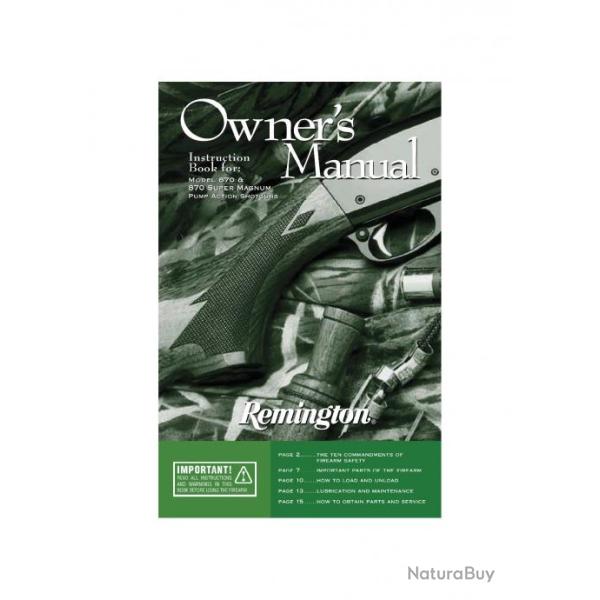 Notices / manuel / mode d'emploi de 21 mod�les de FUSILS (shotgun) REMINGTON