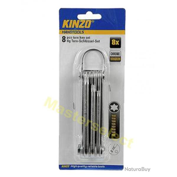 Trouseau jeu de cle torx 8Pcs en vanadium (T10-15-20-25-30-27-40-45)