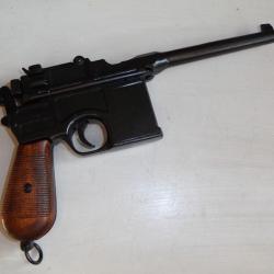 Réplique  du Pistolet Historique MAUSER  1996 crosse Bois Clair