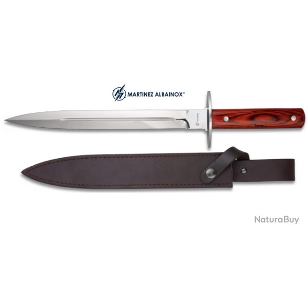 Couteau de chasse 41 cm manche bois  avec son Etui tout Cuir