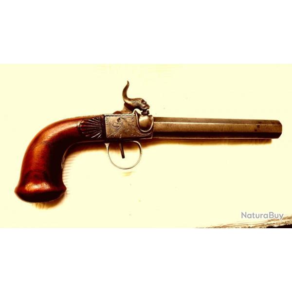 Super pistolet � percussion �  chien, en forme d'animal mythique,