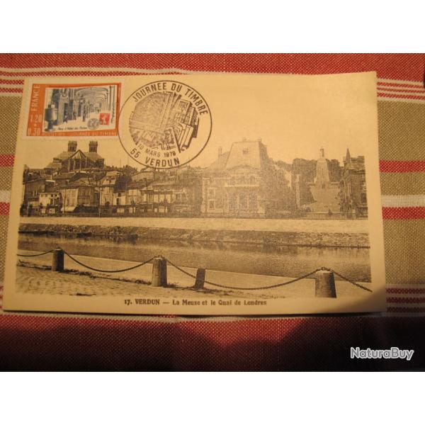 Carte postale journ�e du Timbre VERDUN   10 mars 1979  N�1 Collector