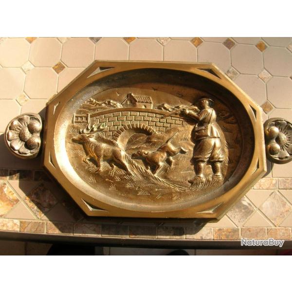 magnifique  vide poche en bronze 5kg sc�ne de chasse