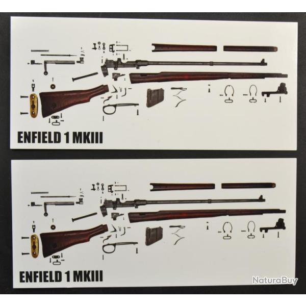 Lot 2 fiches technique Enfield 3 III Anglais / vue �clat� / fiche atelier / d�montage /