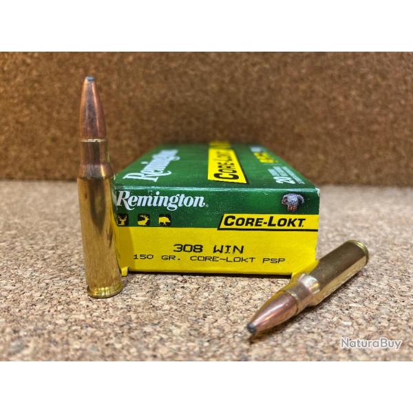 Balles Remington cal.308 Core-Lock 150gr PSP Core-Lockt