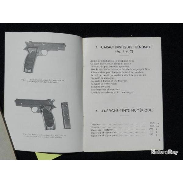 MANUEL PISTOLET AUTOMATIQUE MAC  mod�le 1950  dat� 1970 ......