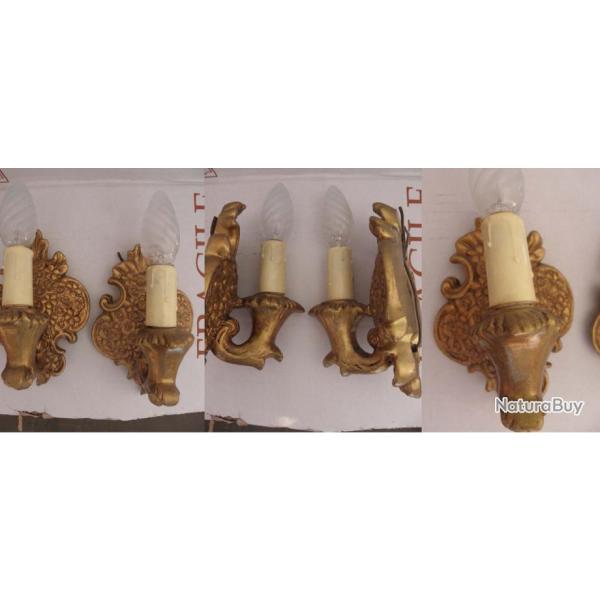 paire vieux appliques en platre