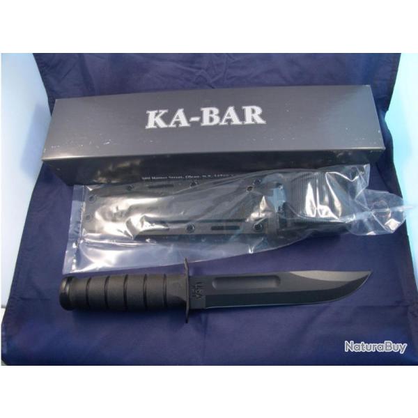 Couteau de combat KABAR FIGHTING KNIFE BLACK PLAIN EDGE Couteaux Ka-Bar Made In USA KA1213