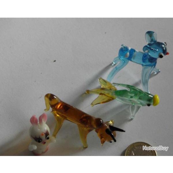 4 petit animaux murano annees 60 / 70