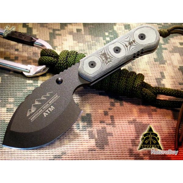 Couteau de Survie TOPS American Trail Master Acier Carbone 1095 Manche Micarta Made In USA TPATM01