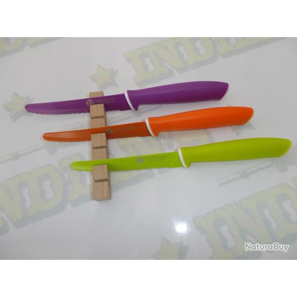 Couteaux de Table Professionnelle de CUISINE  Bout ROND de Couleur  Ve / Or / Vi