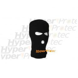 Cagoule 3 trous - noire maille &eacute;paisse Protection du visage