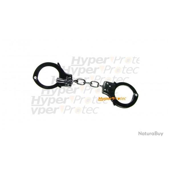 Menottes noires en m�tal avec 2 clefs